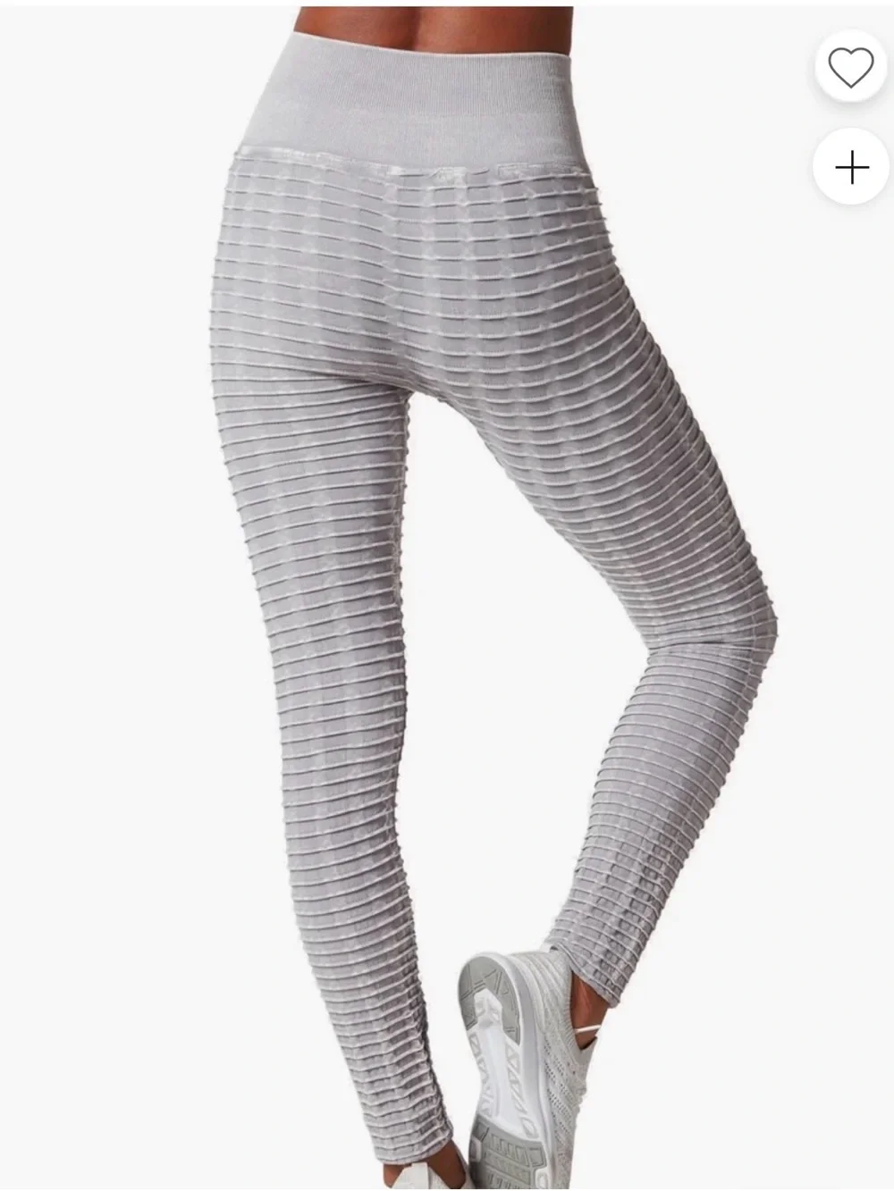 NUX Ribbed High-Waist Leggings - Light Gray